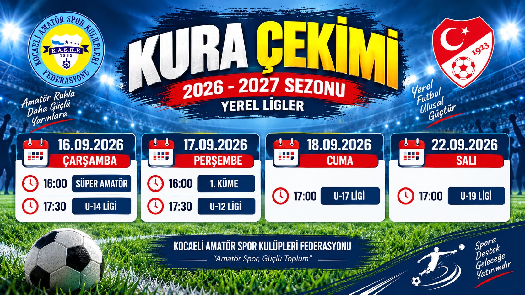 2026-2027 FUTBOL SEZONU KURA ÇEKİM TARİHLERİ